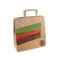 Sacos de papel do punho de Kraft para a galinha das batatas fritas do hamburguer para viagem