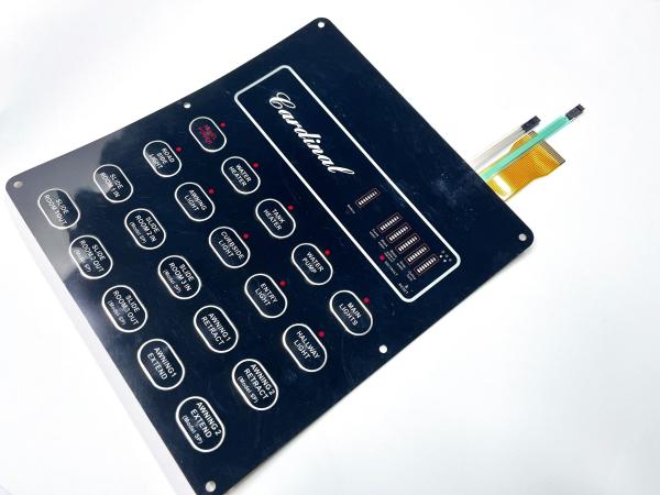Waterproof Backlit Membrane Switch 1.0mm Thickness 3M Rear Adhesive With Gradient Printing