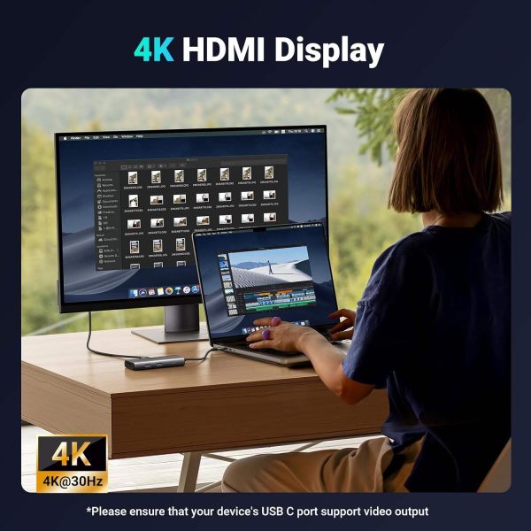 Revodok Pro 107 Network Device 7 In 1 10Gbps USB C 3.2 USB-A 3.2 100W SD TF Card Reader