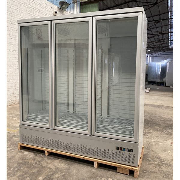 Led Lighting Commercial Beverage Refrigerator , 3 Door Display Cooler