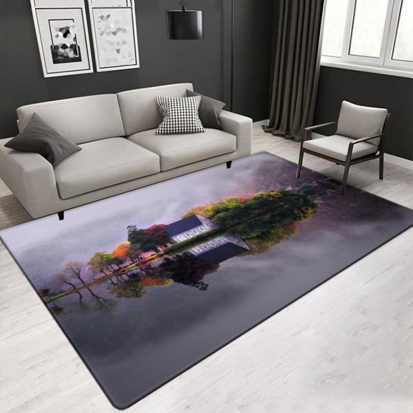122*183 cm Landscape pattern living room center area rug  Polyester fibers Factory price