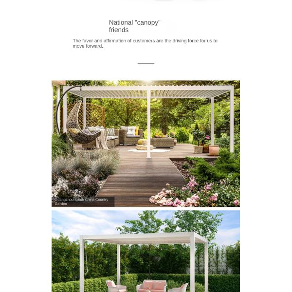 Outdoor 3x4M Aluminium Pergola With Louvered Roof And LED Lights