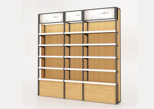 Nakajima Style Wooden Metal Shelving Unit Multi Storey For Supermarket / Shopping Mall