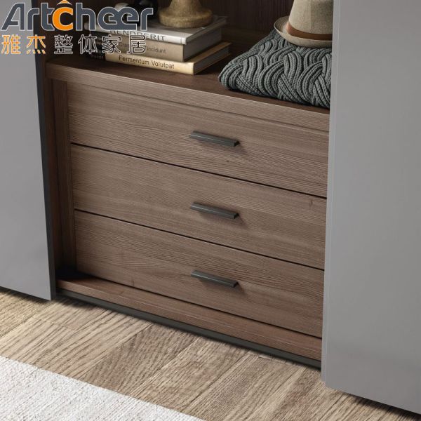 Меламинная отделка фанеры Каркас итальянский стиль минимализм Сдвижные двери шкафа для спальни