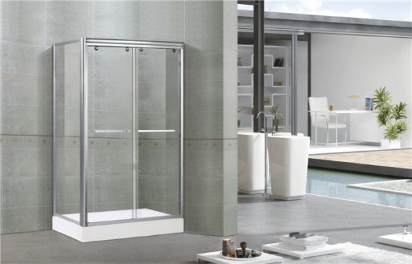 Bright Silver Aluminum Alloy Shower Stall Enclosures One Fixed Panel For Apartment / Hotel