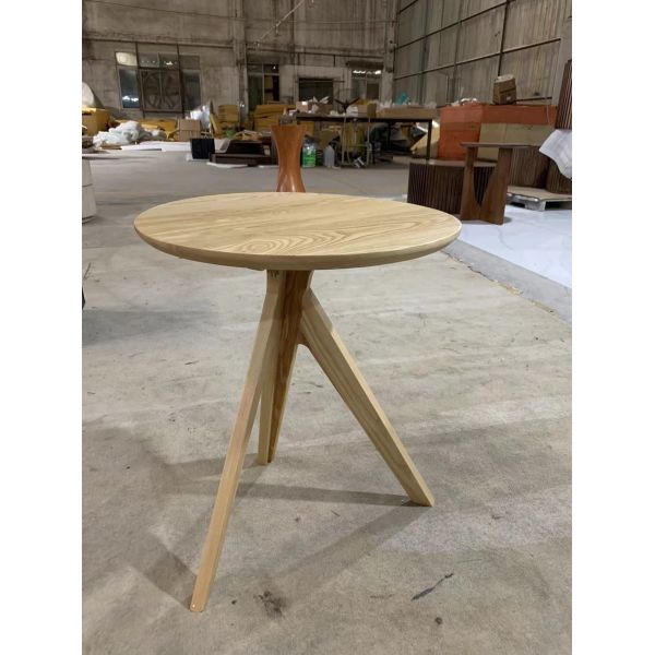 Living Room Unique Round Sofa Side Coffee Table With Trianqle Legs