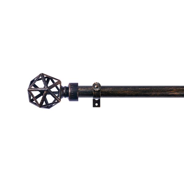 28MM Painting Black And Copper Color Pipe Curtain Rods For Living Room