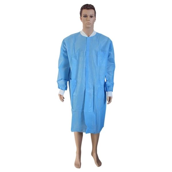 Breathable Eco Friendly Anti-blood 25GSM Disposable Lab Gown