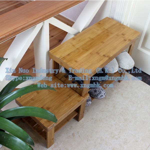 Bamboo changing his shoes stool, wooden shoe rack, bamboo Huanxie chair