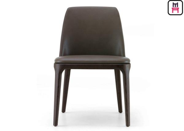 Armless Wood Black Leather Kitchen Chairs , Elegant Light Wood Dining Room Chairs