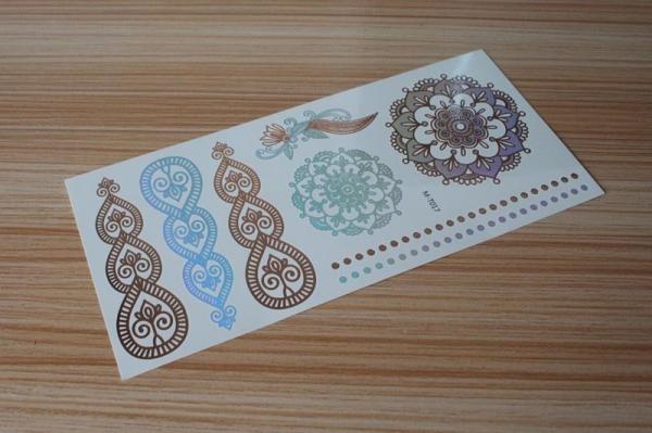 Stock wholesales metallic tattoo designs M-T017