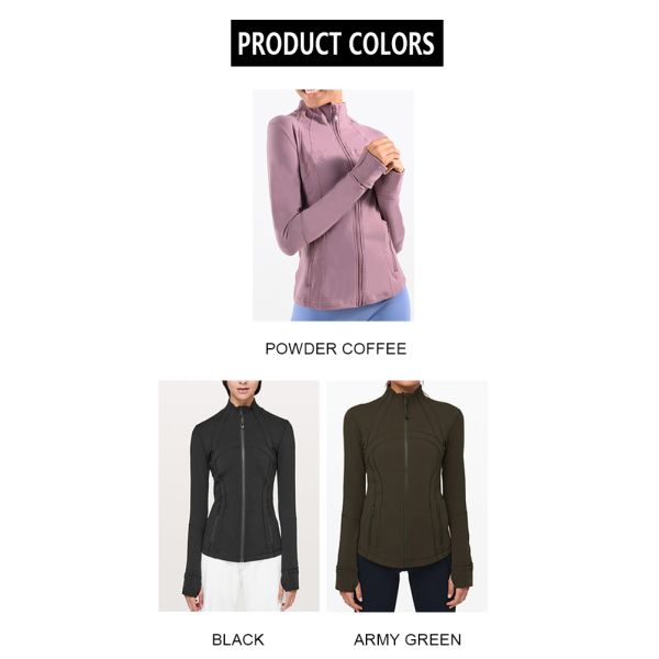 Атлетическая йога отверстия большого пальца руки куртки йоги женщин спортзала 300gsm промелькивает вверх куртку спортзала