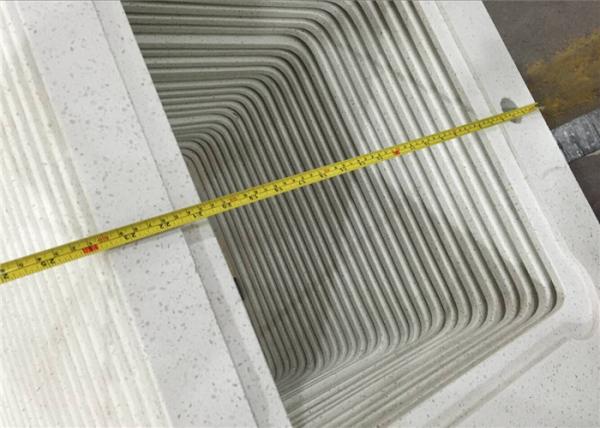 Artificial White Grain Quartz Prefab Bathroom Vanity Tops Environmental Material
