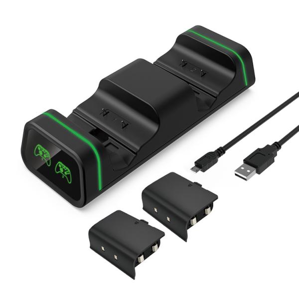 ABS Plastic Factory Direct Supply Dual Charging Dock With 2 Batteries For Xbox One S/x Controllers Game Accessory