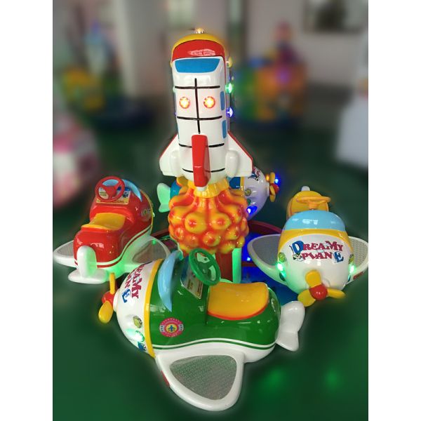 White color Dreamy Plane Helicopter for young kids baby rotating car