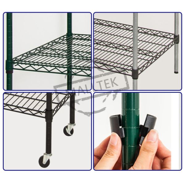 Кухонная стойка с проволокой 4 слоя Черная порошкообразная хромная стойка