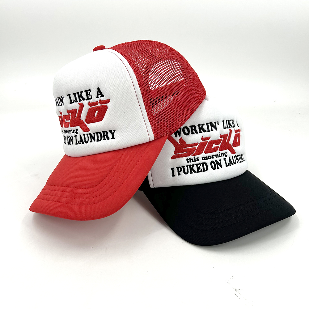 Custom Embroidery Trucker Hats With Screen Printing logo Plain Foam