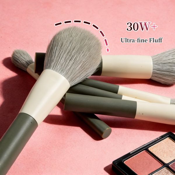 6-Piece Ultra-Portable Professional-Grade Mini Makeup Brush Set with Travel Pouch