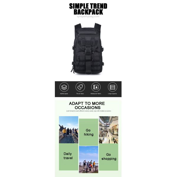 Waterproof Travel Rucksack Sport Backpack Multifunctional With Adjustable Strap