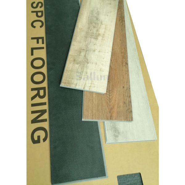Matériau brut Texture bois Plancher en plastique SPC LVT Carreaux de planches de vinyle IXPE Sous-couche