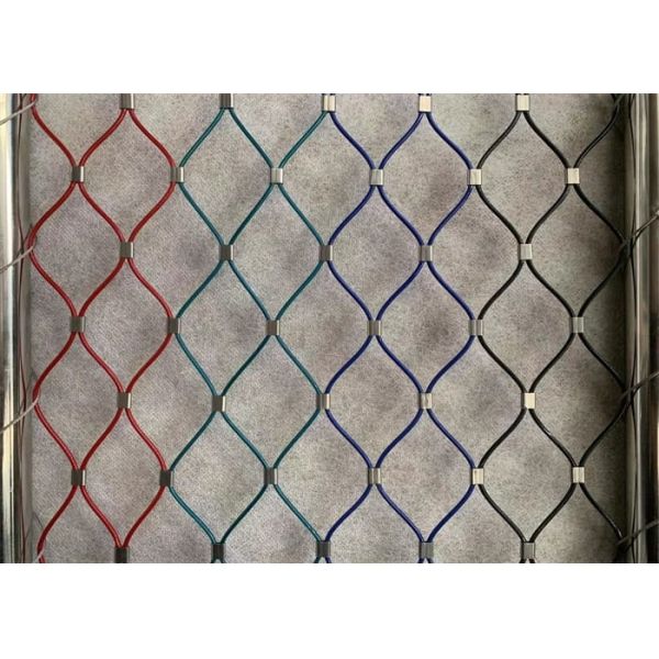 304 316 Webnet Stainless Steel Rope Mesh Colored PVC Plastic Coated 1.2 Mm