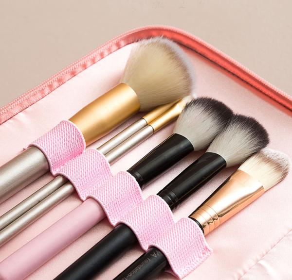2 layers Clear Vinyl Makeup Bag Organizer With Compartments