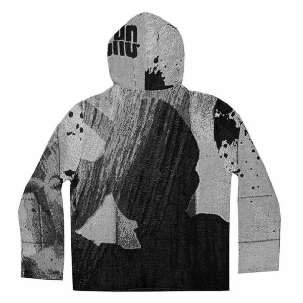 Anti-Shrink Heavyweight French Terry Oversized Printed Mens Woven Anime Tapestry Hoodie