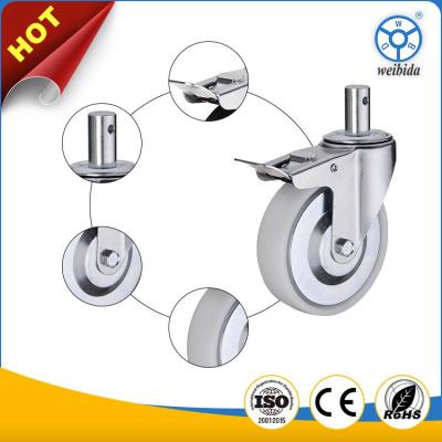 Phenolic Industrial Casters Polyurethane Wheel Type Expandable Stem Mounting 1-4 Inches Wheel Width