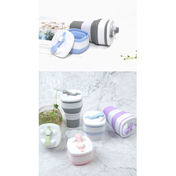 High Temperature Resistant 300ml Silicone Collapsible Coffee Cup SGS