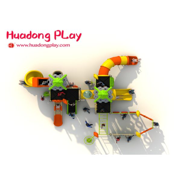 Magic House Series Outdoor Playground With Slide , Outdoor Playground Equipment