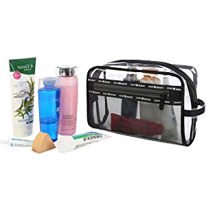 Portable Waterproof Travel Makeup Organizer Bags,Mesh Transparent Design Toiletry Bag for Women Toiletry Bag Makeup Bag