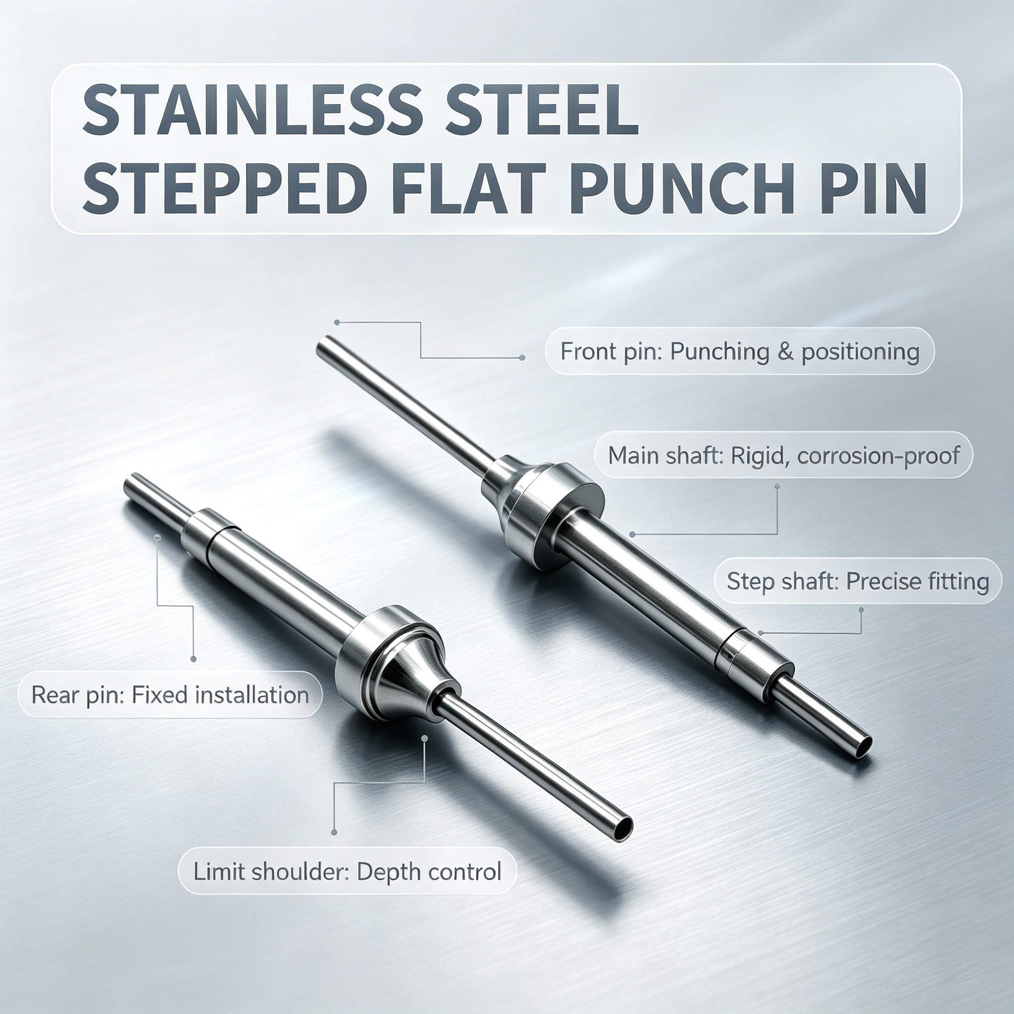 Customized Flat Head Punch Pin with Stainless Steel Material