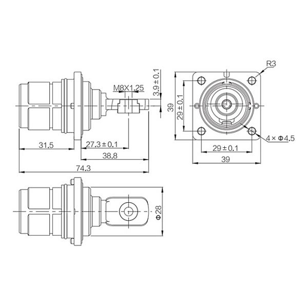 RoHs EV Battery Connector , DC1000V Waterproof 2 Pin Plug And Socket