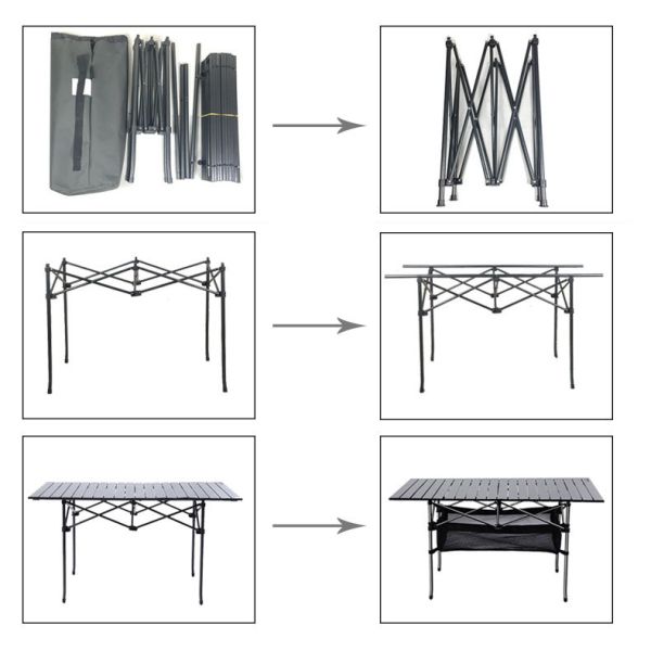 Portable Foldable Camping Chair , Black Car Picnic Table With Chairs