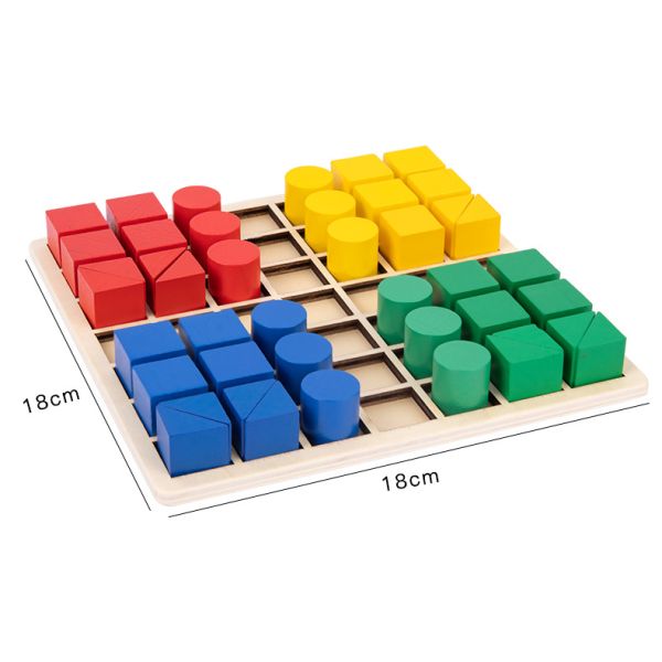 Creative Wooden Block Puzzle Montessori Teaching Children'S Early Educational