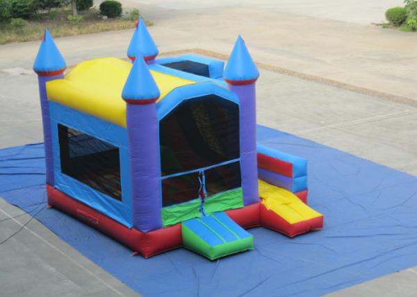 Casa de segurança inflável simples com combinação de castelo inflável clássico slide para crianças acima de 5 anos