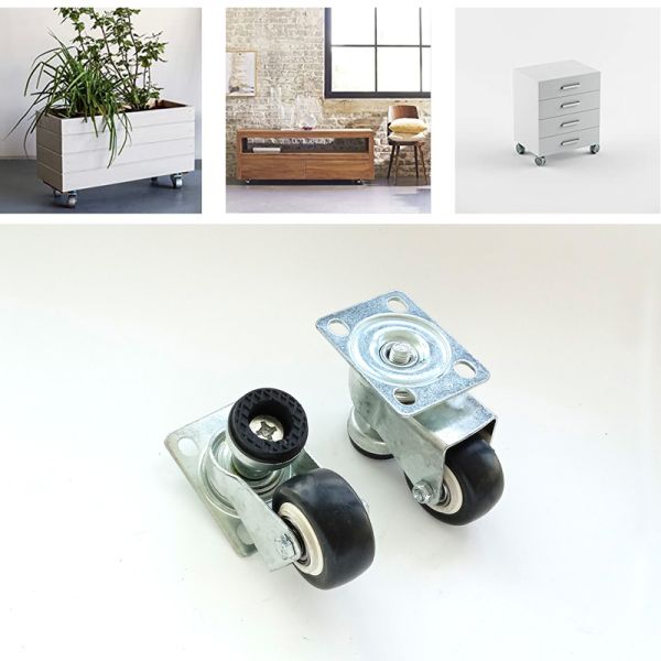 Industrial Durable Universal Black Rubber Medium Duty 3/4 Inch Industrial Caster Wheel For Furniture