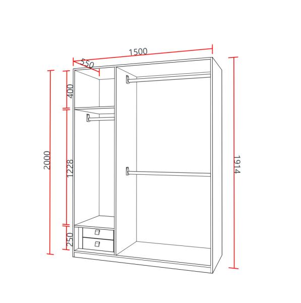Armário de quarto moderno Armário de quarto minimalista Custom Armário de quarto Armário de móveis de quarto