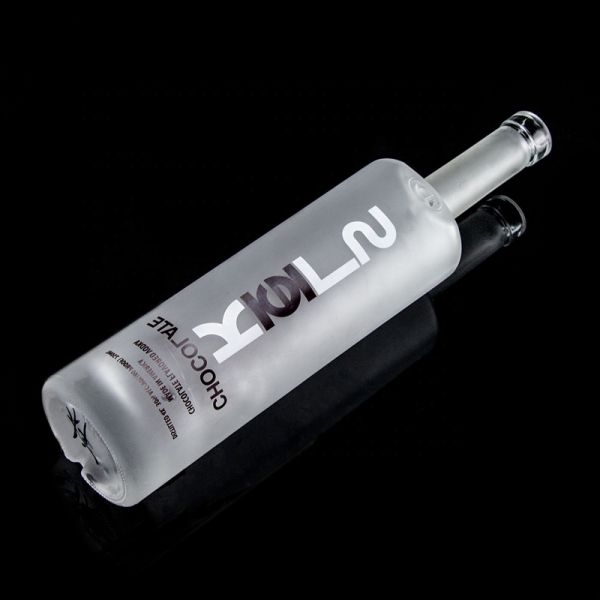 Cork Sealing Type 750ml 1000ml Frosted Decal Clear Flint Glass Bottle for Gin Rum Champagne Tequila Whisky Customized Logo