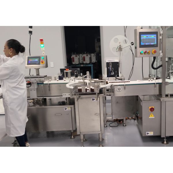 600mm Turntable Vial Capping Machine with Automatic Double Station Filling and Stoppering