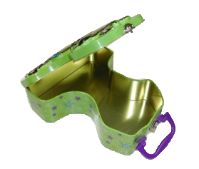 CYMK PMS 0.23mm Tinplate Cartoon Gift Box With Handle