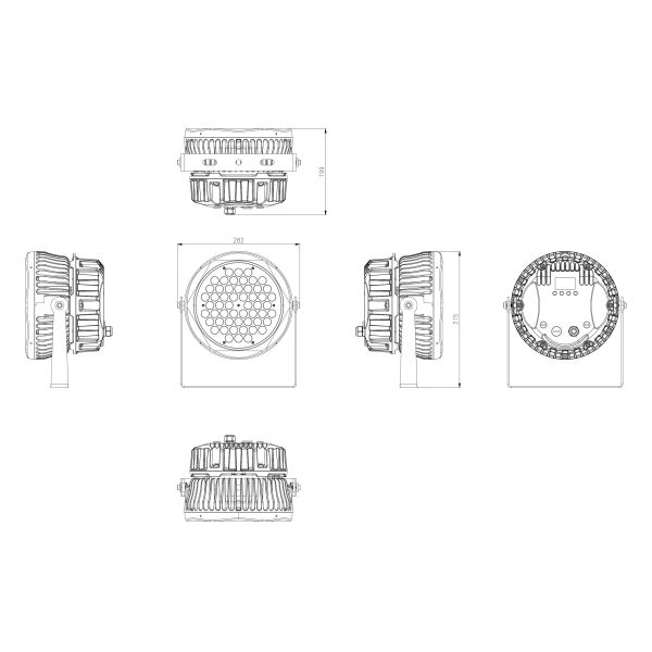 Фар ландшафта СИД W RGBW заливки формы алюминиевые 120
