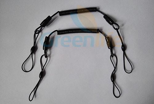 New Arrival Protection Smart Coil Leash w/Elastic Loop on Two Ends Black Color 2.0x7x55mm