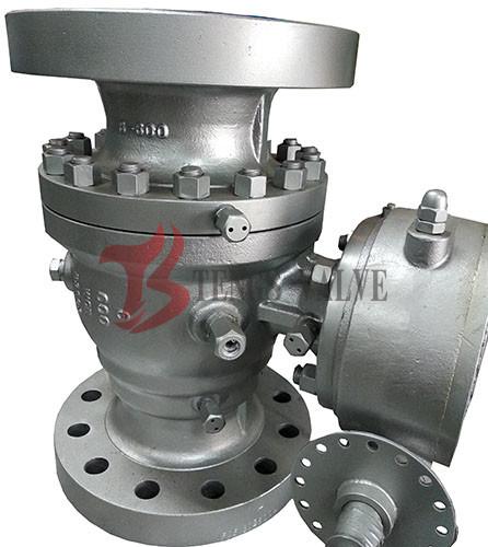 API Cast Soft Seated Ball Valve WCB Trunnion Ball Valve 600LB Full Port 2PC Body Gear Operated