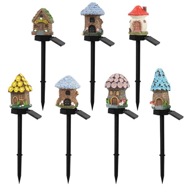 Lawn Landscape Solar Mushroom Lights Outdoor Ground Plug Cartoon Garden House Lights