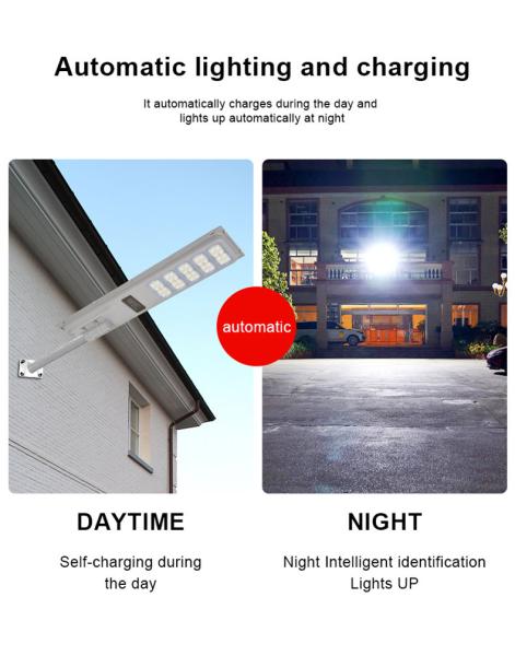 Outdoor Waterproof Smart Solar Street Light 180lm/W with Auto Dimming All-in-One