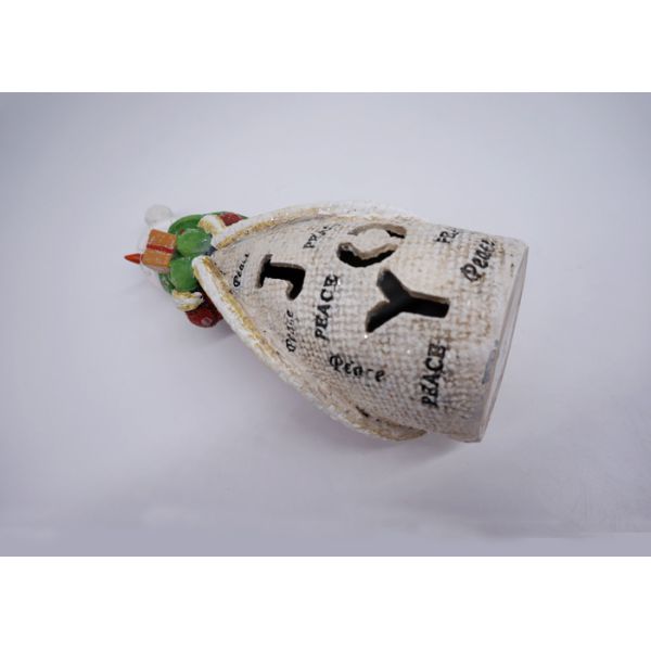 Colorful Polyresin Crafts Christmas Snowman LED Lamp On JOY Hollow Figurines