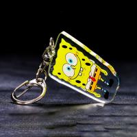Chave de chave acrílica de padrão impresso Cartola Cartola Cartola Cartola Anel de metal durável Encantadores Chave de chave acrílica fabricante