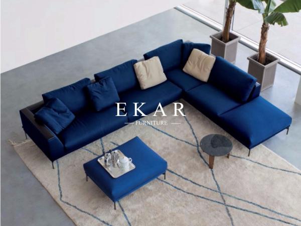 2019 New Modern Italian Leather High End Furniture L Shaped Sofa