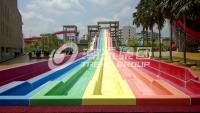 Corrediça de água plástica adulta de alta velocidade feita sob encomenda das corrediças de água do arco-íris do parque geral da água